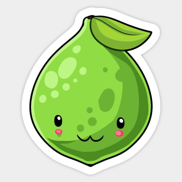 Kawaii lime fruit Sticker by Japanese Designs